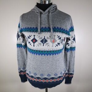 American Eagle Sweater Hoodie Mens XS Pullover Knit Fair Isle Long Sleeve NWT‎